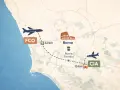 Mapa Rzymu: lotnisko Fiumicino (FCO) 32 km od centrum, lotnisko Ciampino (CIA) 15 km od dworca Roma Termini.