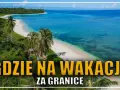 Rajska plaża z palmami i turkusową wodą. Idealne miejsce, gdzie jest ciepło w maju na zagraniczne wakacje.