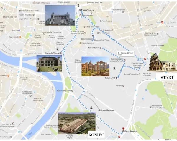 Trasa "Rzym w 3 dni": Koloseum, Forum Romanum, Palatyn, Cyrk Maximus, Teatr Marcellusa. Spacer po starożytnym Rzymie.