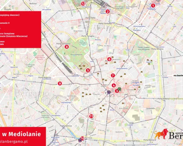 Planujesz **mediolan w jeden dzień**? Ta mapa pomoże Ci zaplanować trasę od dworca do Naviglio, przez Duomo i Sforzesco.
