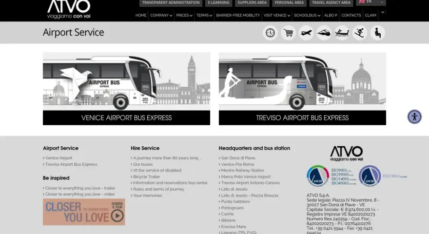 Jak dojechać z lotniska Wenecja Treviso do centrum? Autobus ATVO Treviso Airport Bus Express.